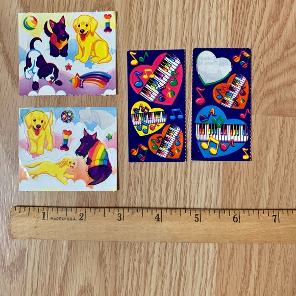 Vintage Lisa Frank Heart Piano & Dogs Stickers - Picture 4 of 9